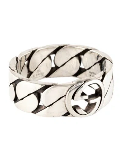 Pre-owned Gucci Interlocking-g Fixed Chain Ring In Multicolor