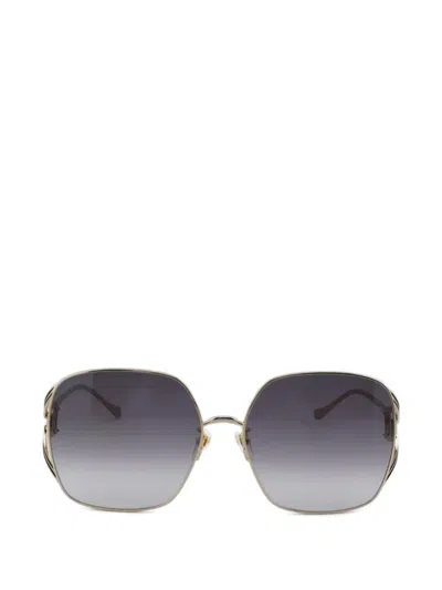 Gucci Interlocking-g Sunglasses In Gold