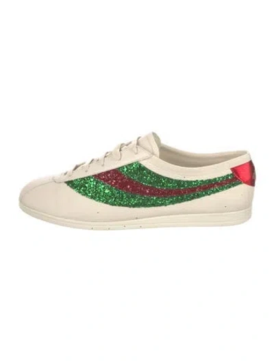 Pre-owned Gucci Intrecciato Weave Leather Sneakers In Neutral