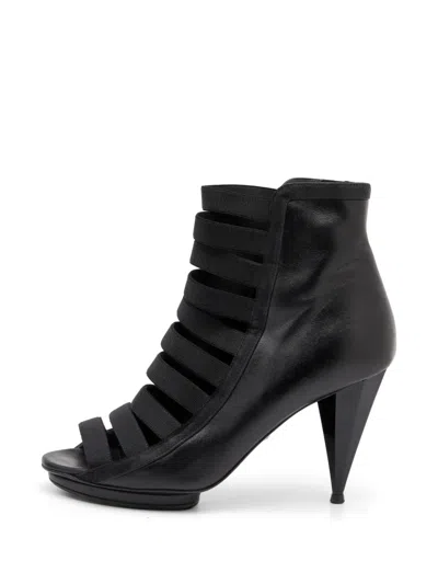 Pre-owned Gucci Isadora Gladiator Ankle Boots In Black