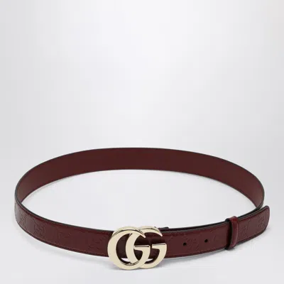 Gucci Italian-inspired Leather Belt With Gold-tone Buckle In Brown