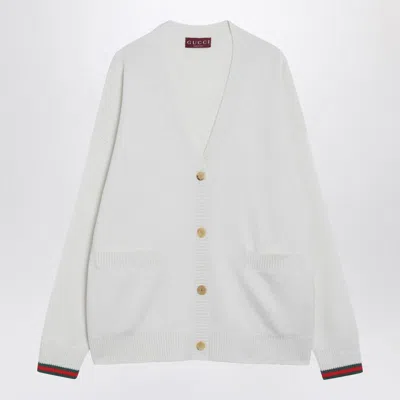 Gucci Women Web Trim Cardigan In White