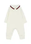 Gucci Ivory Babygrow For Babykids With Web Detail In White