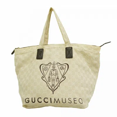 Pre-owned Gucci Ivory Canvas Tote Bag ()