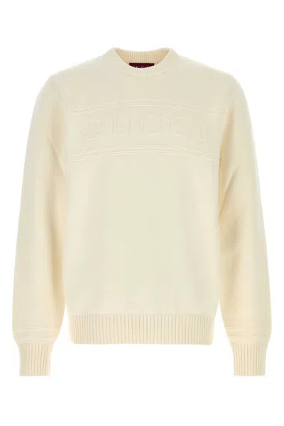 Gucci Ivory Cotton Blend Sweater In Neutral