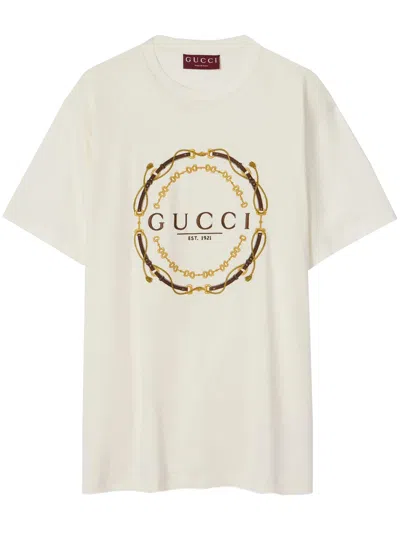 Gucci Ivory Cotton Oversize T-shirt In Neutral