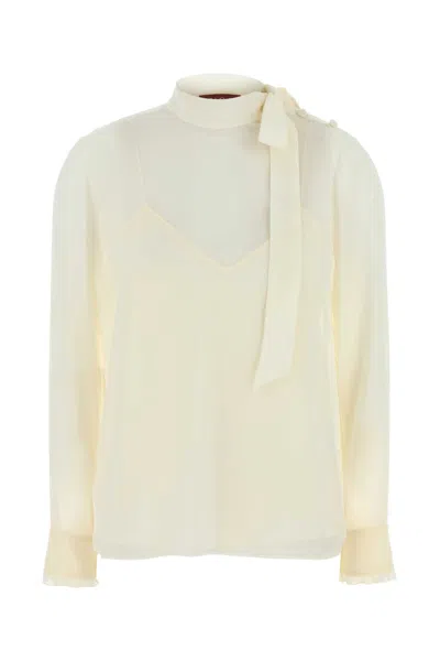 GUCCI IVORY CREPE BLOUSE