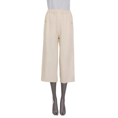 Pre-owned Gucci Ivory Cropped Culottes Pants S In White