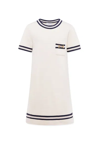 Gucci Kids' Ivory Dress For Girl With Horsebit In White