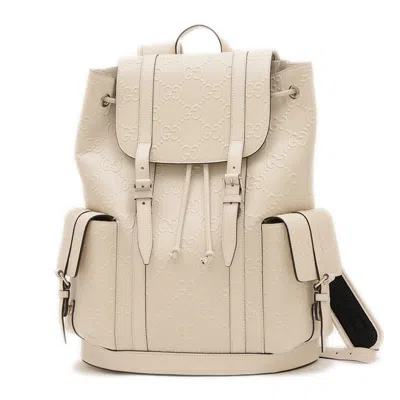 Pre-owned Gucci Ivory Leather Backpack ()
