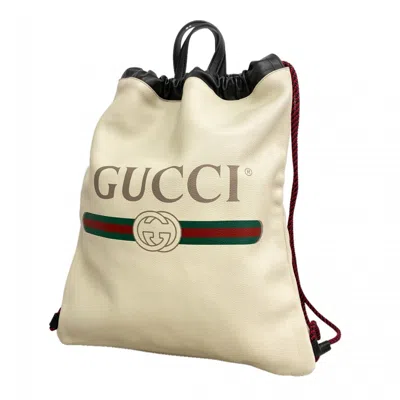 Pre-owned Gucci Ivory Leather Backpack () In White