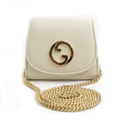 Pre-owned Gucci Ivory Leather Chain/shoulder Wallet () In White