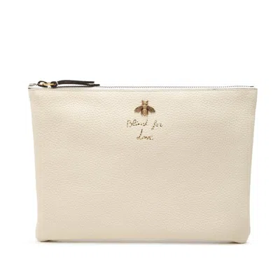 Pre-owned Gucci Ivory Leather Clutch Bag () In White