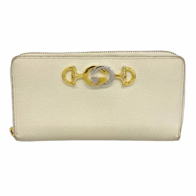 Pre-owned Gucci Ivory Leather Long Wallet (bi-fold) () In White