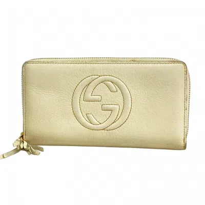 Pre-owned Gucci Ivory Leather Long Wallet (bi-fold) () In White