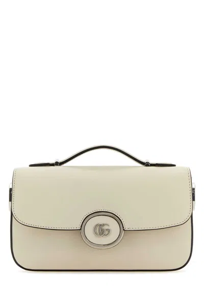 Gucci Woman Ivory Leather Mini Petite Gg Handbag In White