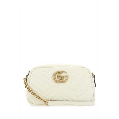 Gucci Ivory Leather Small Marmont Crossbody Bag 9022 Borse A Mano In White