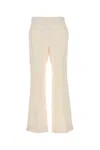Gucci Ivory Silk Blend Pants For Women In Off White