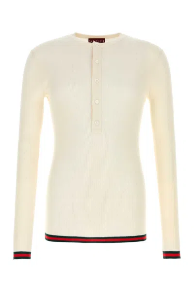 Gucci Ivory Silk Sweater In White