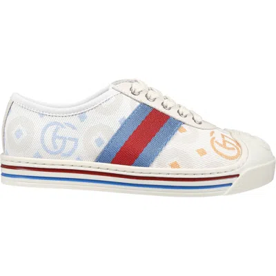 Gucci Ivory Sneakers For Kids With Double G