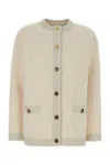 Gucci Women Ivory Stretch Boucle Cardigan In Neutral