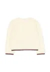 Gucci Ivory Sweater For Babykids With Web Detail In White