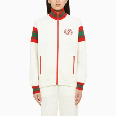 Gucci Ivory Sweatshirt With Zip In White