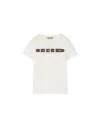 Gucci Ivory T-shirt With  Web Print In White