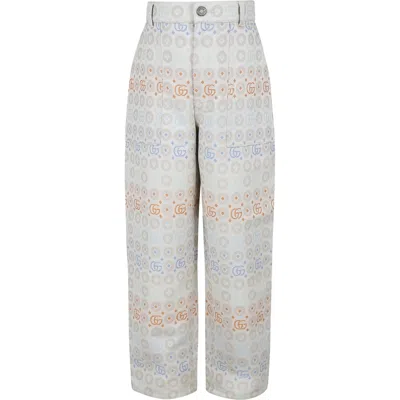 Gucci Ivory Trousers For Kids With Double G