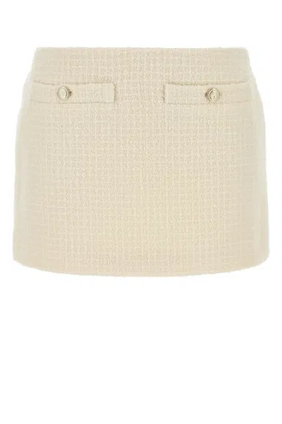 GUCCI IVORY TWEED MINI SKIRT