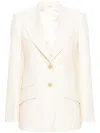 GUCCI IVORY WHITE SINGLE-BREASTED WOOL BLAZER JACKET FOR WOMEN