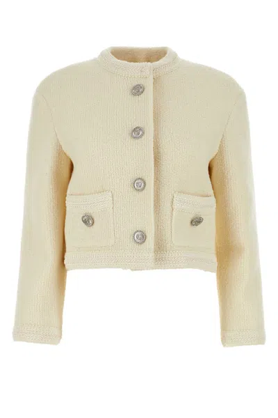 GUCCI GUCCI IVORY WOOL BLEND BLAZER