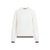 Gucci Wool And Cashmere Sweater With Web In White