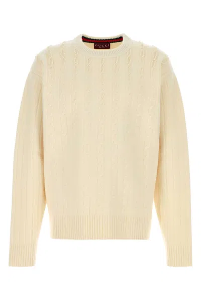 Gucci Ivory Wool Blend Sweater In White