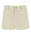 Gucci Textured Tweed Fabric Shorts With Belt Loops In White