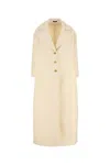 Gucci Long Length Wool Blend Coat In Off White