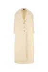 Gucci Long Length Wool Blend Coat In Softwhite