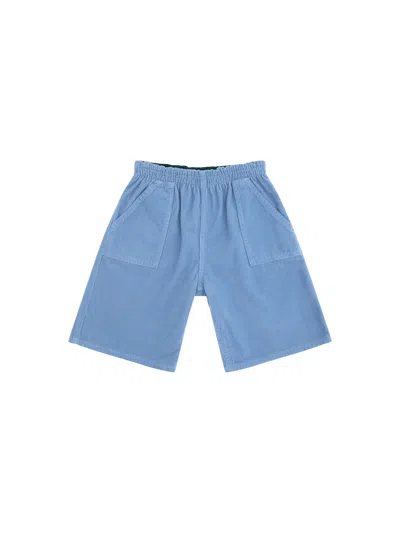 Gucci Kids' J Bermuda Velvet Corduroy Gots In Blue