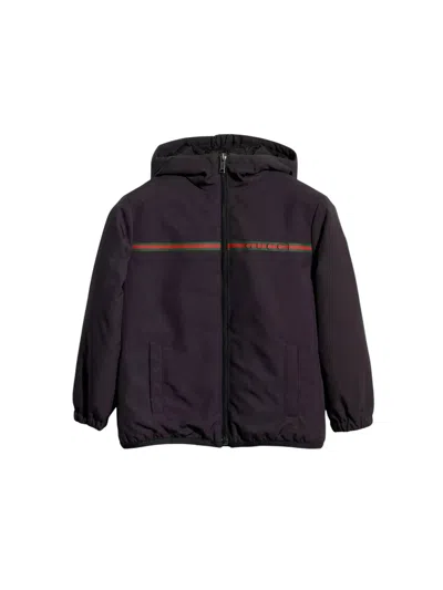 Gucci J Hooded Zip Jacket Recycled P In Purple