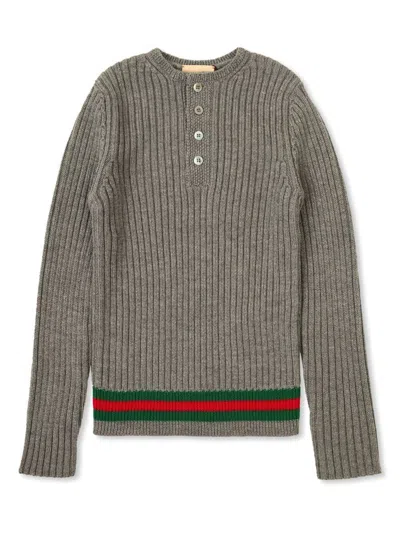 GUCCI J LS CREW NECK,785284.XKD2W 1127 GREY GREEN RED