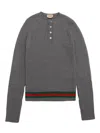 Gucci J L/s Crew Neck Wo Rib St In Gray