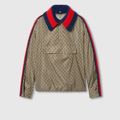 Gucci Gg Nylon Jacket In Beige