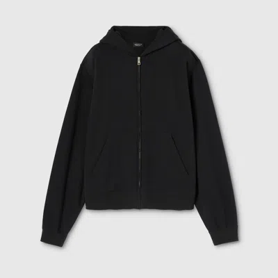 Gucci Cashmere Blend Zip Jacket With Embroidery In Black