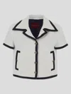 Gucci White Jacket With Short Sleeves In Tweed Woman In White
