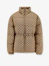 Gucci Women Gg Fabric Down Jacket In Beige