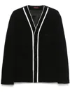 Gucci Wool Blend Cardigan With Contrast Trim And Front Pockets In Black  