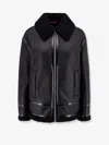 Gucci Black Curly Shearling Leather Biker Jacket In Black