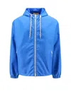 Gucci Web And Logo Print Windbreaker Jacket In Blue