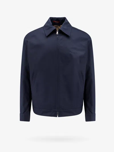 Gucci Collared Zip In Blue