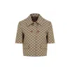 Gucci Gg Fabric Jacket In Brown